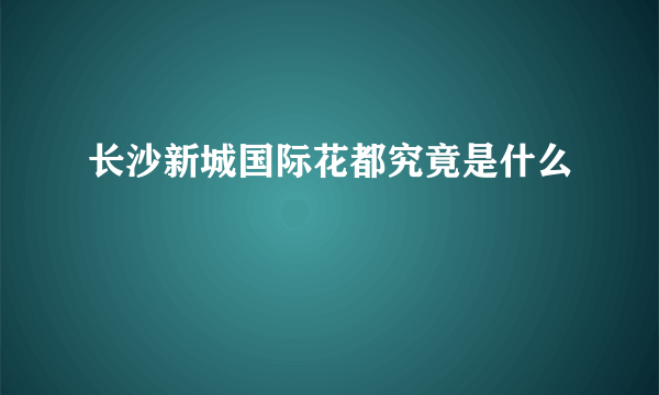 长沙新城国际花都究竟是什么