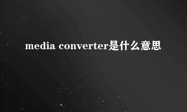 media converter是什么意思