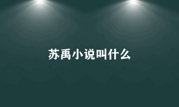 苏禹小说叫什么