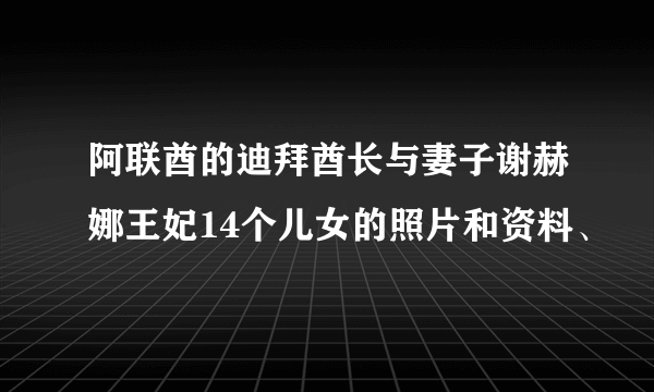 阿联酋的迪拜酋长与妻子谢赫娜王妃14个儿女的照片和资料、