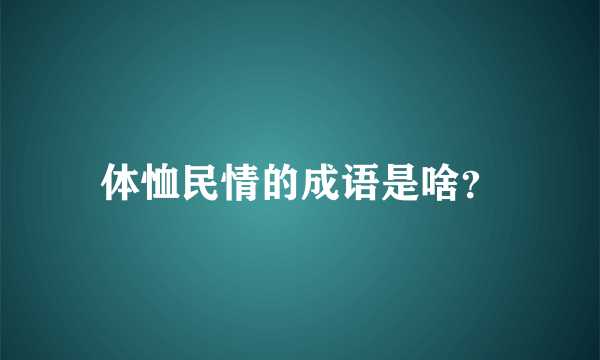 体恤民情的成语是啥？