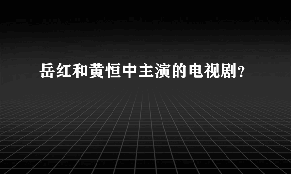 岳红和黄恒中主演的电视剧？