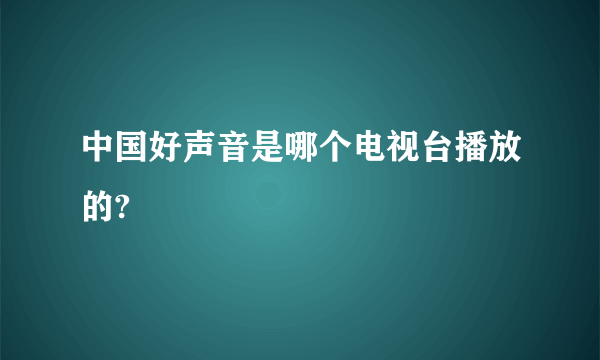 中国好声音是哪个电视台播放的?