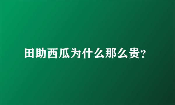 田助西瓜为什么那么贵？