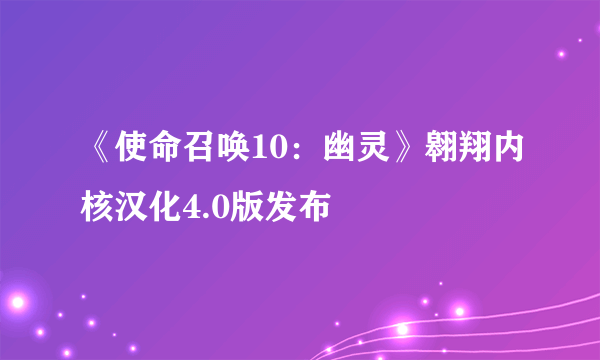 《使命召唤10：幽灵》翱翔内核汉化4.0版发布