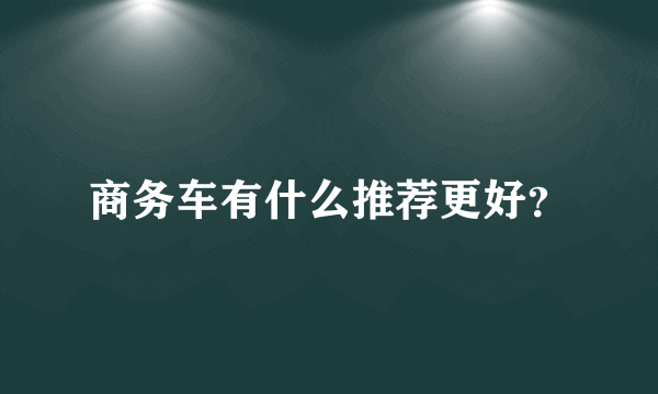 商务车有什么推荐更好？