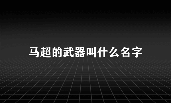 马超的武器叫什么名字