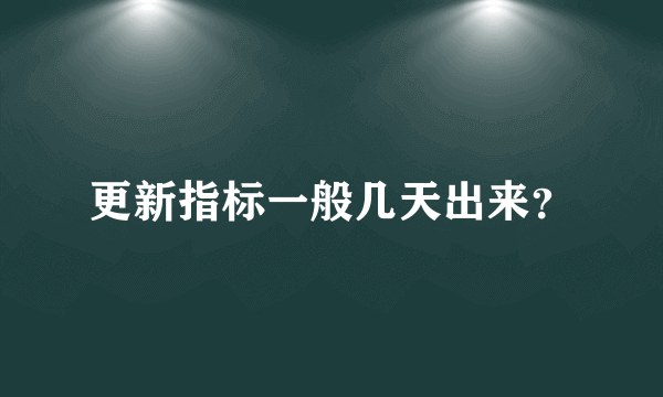 更新指标一般几天出来？