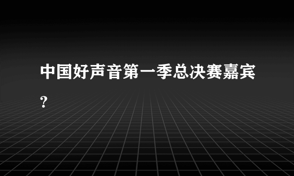 中国好声音第一季总决赛嘉宾？