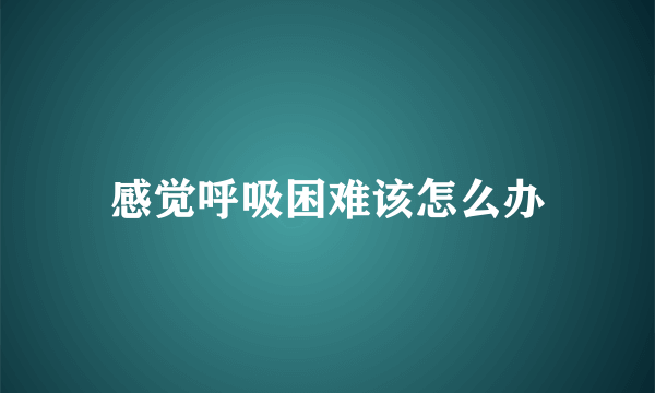 感觉呼吸困难该怎么办