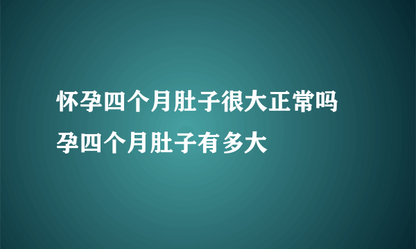 怀孕四个月肚子很大正常吗  孕四个月肚子有多大