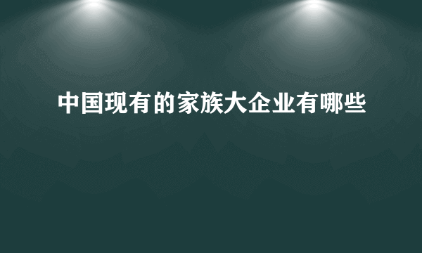 中国现有的家族大企业有哪些