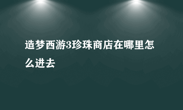 造梦西游3珍珠商店在哪里怎么进去