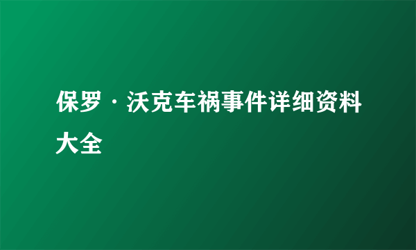 保罗·沃克车祸事件详细资料大全