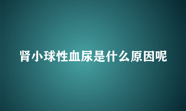 肾小球性血尿是什么原因呢