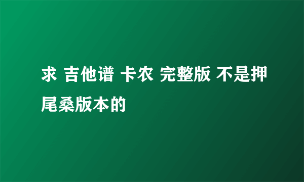 求 吉他谱 卡农 完整版 不是押尾桑版本的