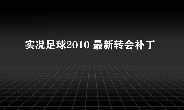 实况足球2010 最新转会补丁