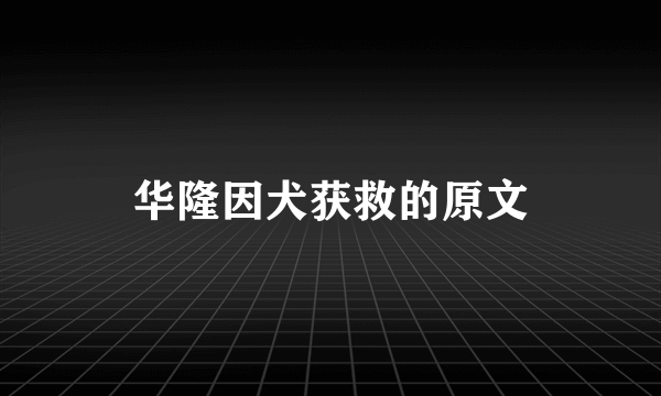 华隆因犬获救的原文