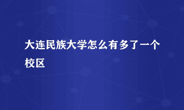 大连民族大学怎么有多了一个校区