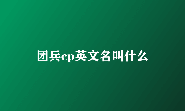 团兵cp英文名叫什么