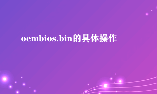 oembios.bin的具体操作