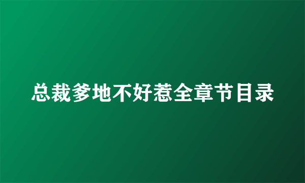 总裁爹地不好惹全章节目录