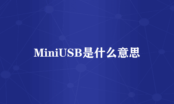 MiniUSB是什么意思