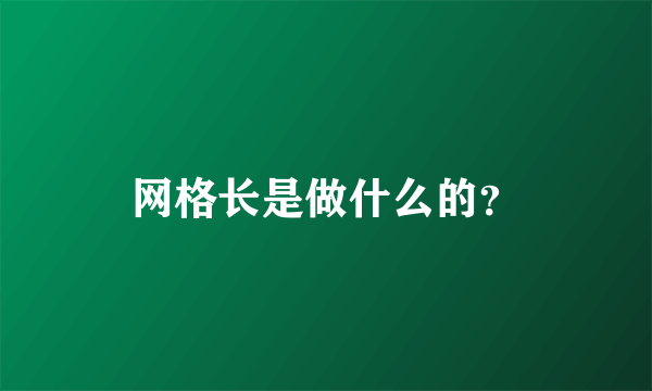 网格长是做什么的？