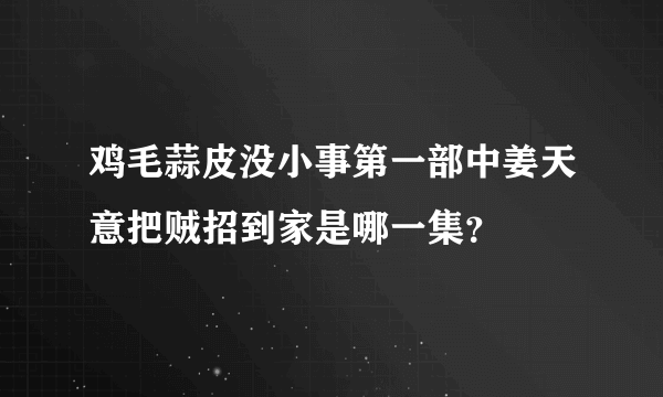 鸡毛蒜皮没小事第一部中姜天意把贼招到家是哪一集？