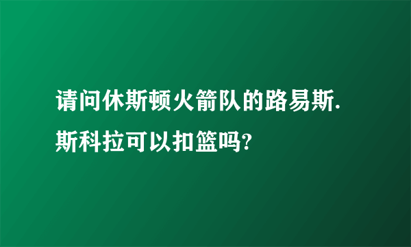 请问休斯顿火箭队的路易斯.斯科拉可以扣篮吗?