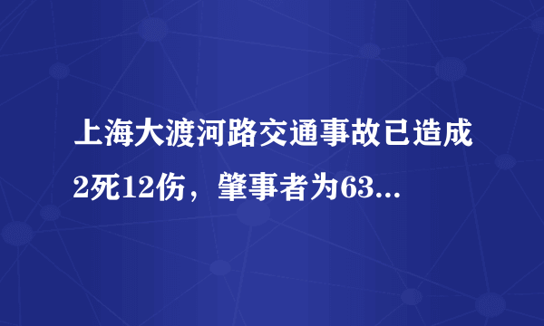 上海大渡河路交通事故已造成2死12伤，肇事者为63岁男子, 你怎么看？