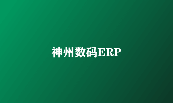 神州数码ERP