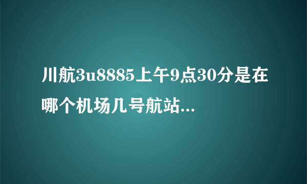 川航3u8885上午9点30分是在哪个机场几号航站楼登机？