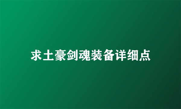 求土豪剑魂装备详细点