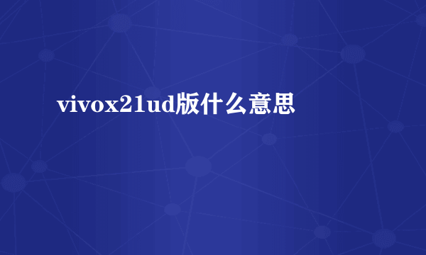 vivox21ud版什么意思