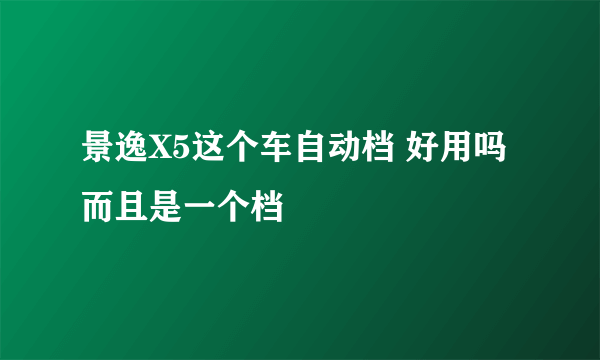 景逸X5这个车自动档 好用吗 而且是一个档