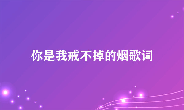 你是我戒不掉的烟歌词