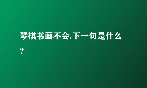 琴棋书画不会.下一句是什么？