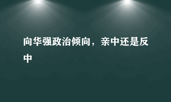 向华强政治倾向，亲中还是反中