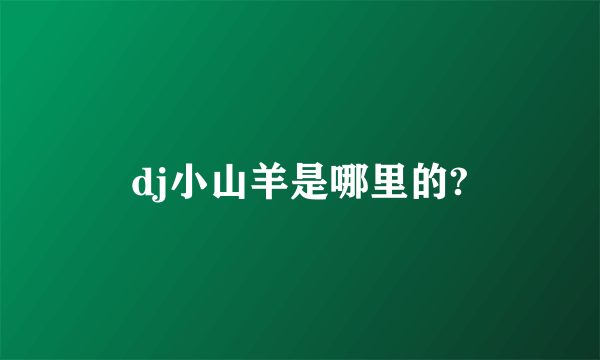 dj小山羊是哪里的?