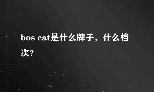 bos cat是什么牌子，什么档次？