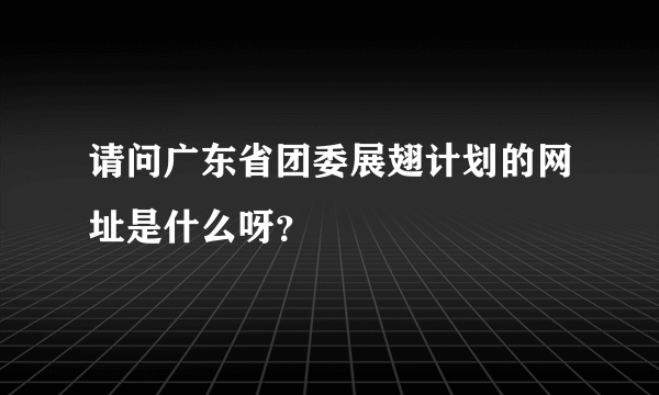 请问广东省团委展翅计划的网址是什么呀？