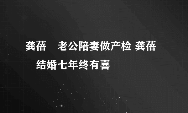 龚蓓苾老公陪妻做产检 龚蓓苾结婚七年终有喜