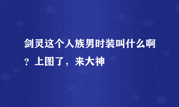 剑灵这个人族男时装叫什么啊？上图了，来大神