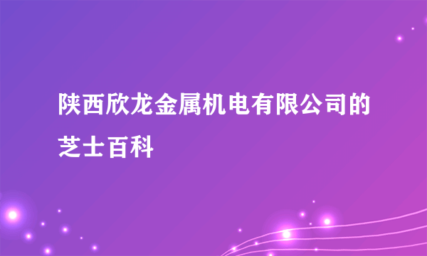 陕西欣龙金属机电有限公司的芝士百科