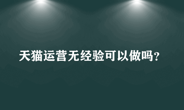 天猫运营无经验可以做吗？