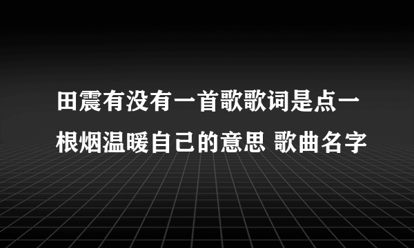 田震有没有一首歌歌词是点一根烟温暖自己的意思 歌曲名字