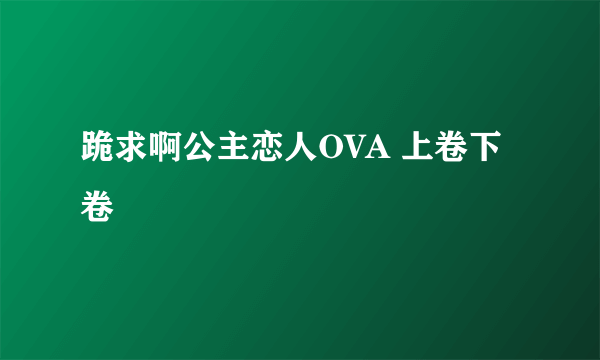 跪求啊公主恋人OVA 上卷下卷