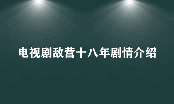 电视剧敌营十八年剧情介绍