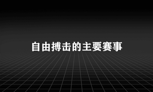 自由搏击的主要赛事